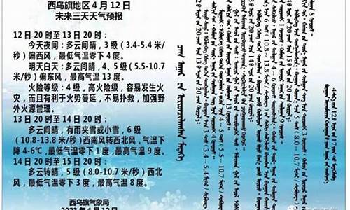 西乌旗天气预报15天_内蒙西乌旗天气预报15天